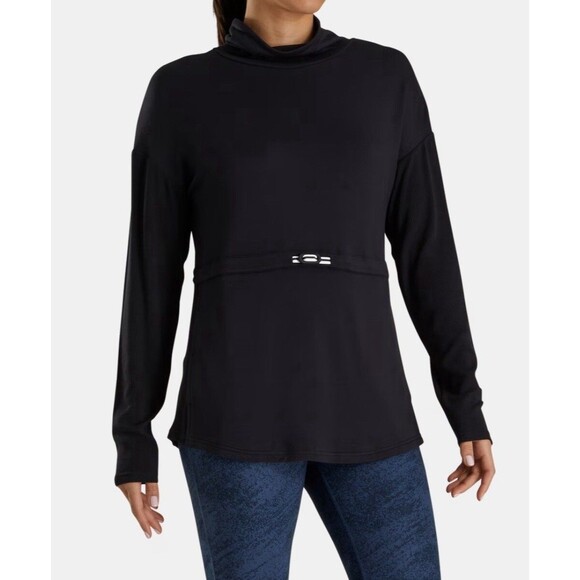 FJ FOOT JOY Black Long Sleeve Funnel Collar Pullover Golf Outdoor Logo Women's S - Picture 6 of 8